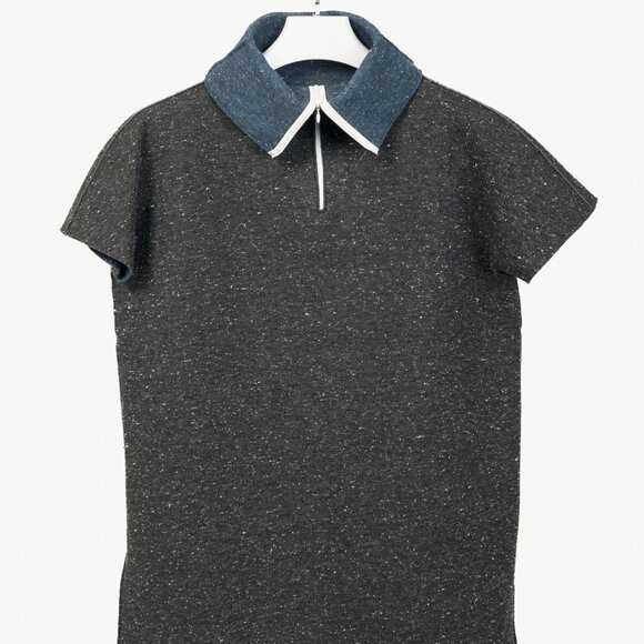 Marie Saint Pierre Reno Grey Speckled Neoprene Top - Picture 2 of 9